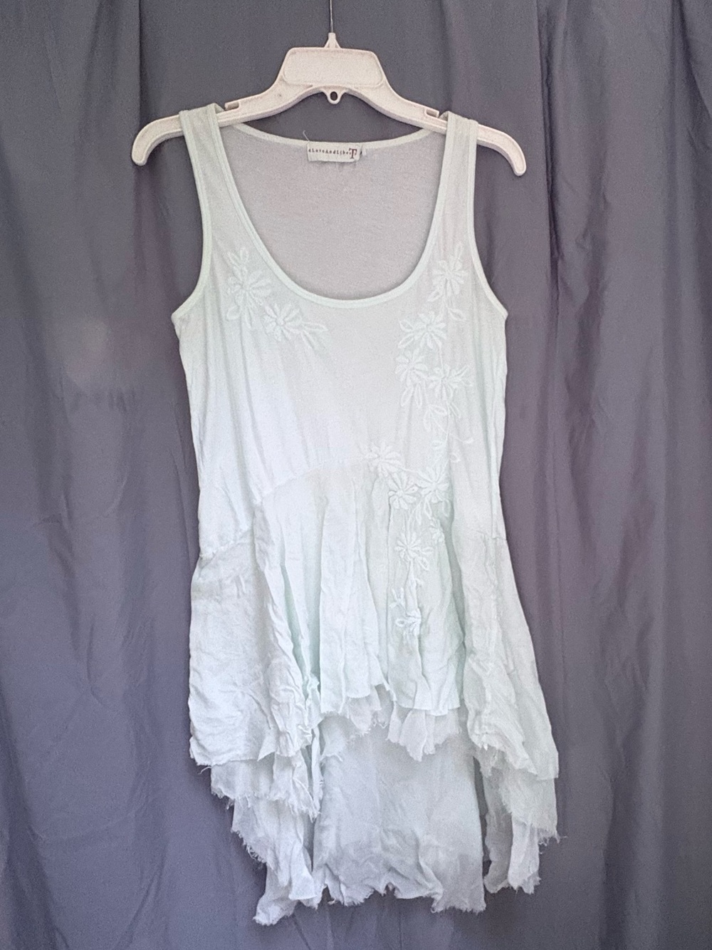 4 Love and Liberty by Johnny Was Light Mint Embroidered High-Low Tunic